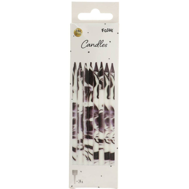 Bougies noires Marbre 24pcs