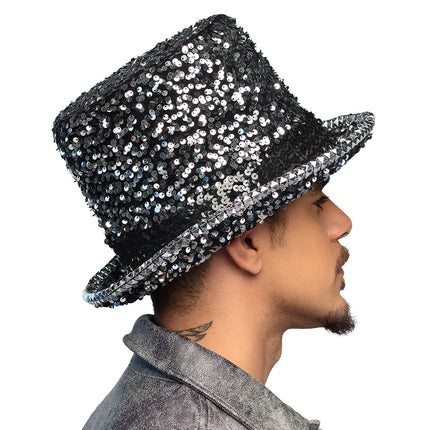 Chapeau argenté à paillettes