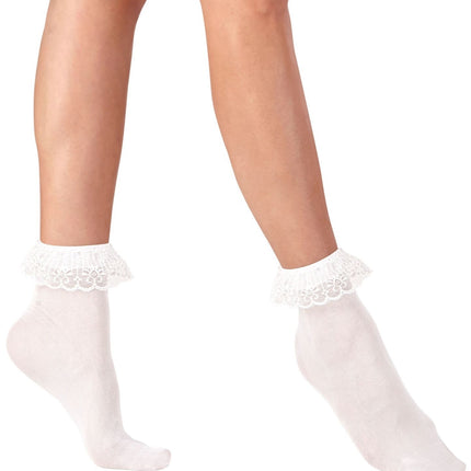 Chaussettes blanches avec de la dentelle