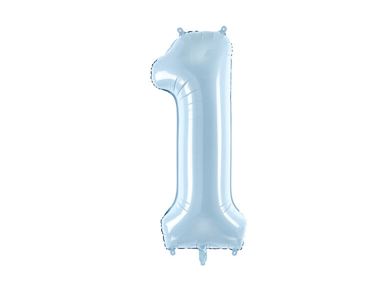 Ballon de baudruche Numéro ''1'', 72cm, bleu clair