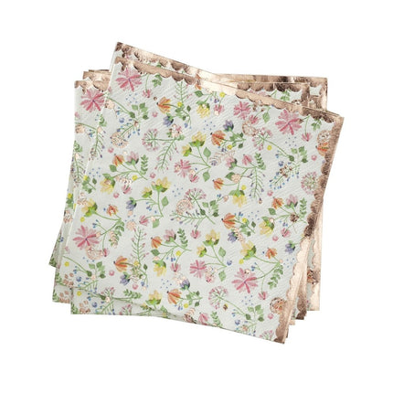 Serviettes de table Fleurs 24cm 16pcs