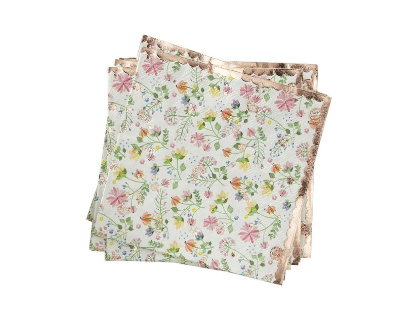 Serviettes de table Fleurs 24cm 16pcs