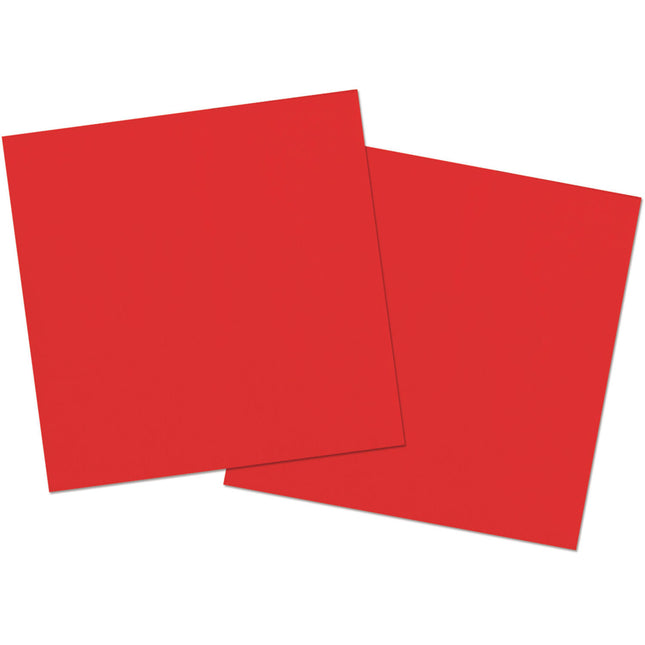 Serviettes de table rouges Deluxe 33cm 20pcs