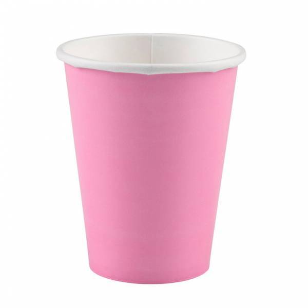 Tasses rose pâle en carton 266ml 8pcs