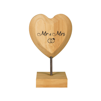 Coeur en bois Mr. & Mme.