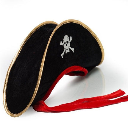 Chapeau de pirate Noir Rouge