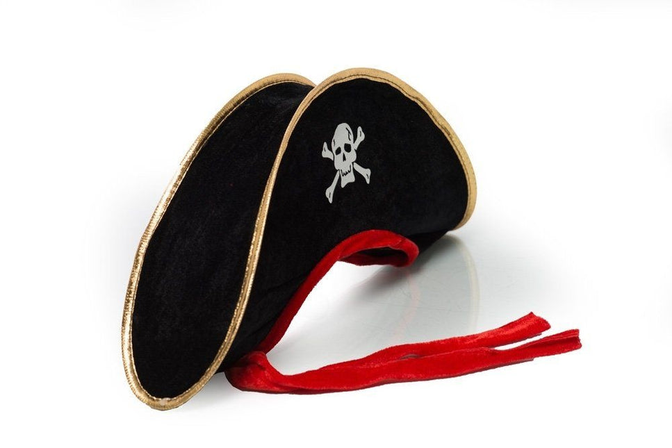 Chapeau de pirate Noir Rouge