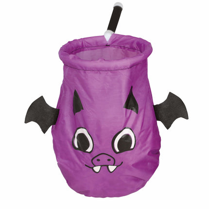 Sac à bonbons violet d'Halloween Chauve-souris