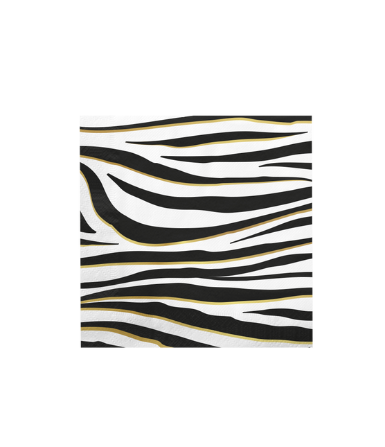 Serviettes de table Zebra 16cm 16pcs