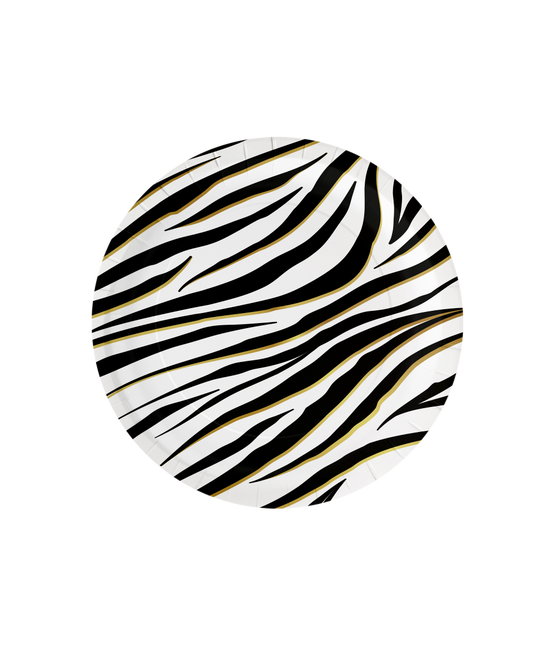 Assiettes Zebra Noir Blanc 23cm 8pcs