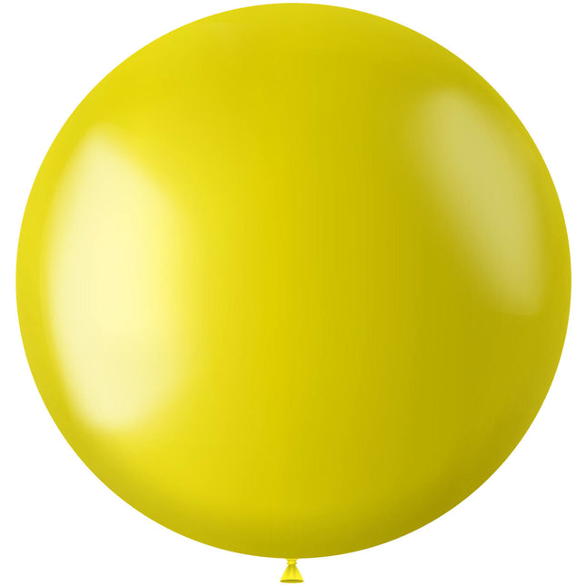 Ballon jaune métallisé Zesty Yellow 80cm