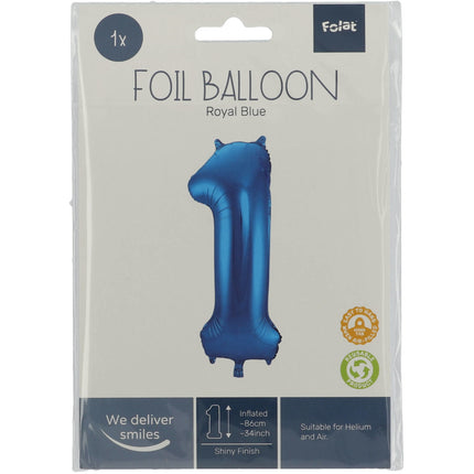 Ballon de baudruche Figure 1 Bleu Métallique XL 86cm Vide