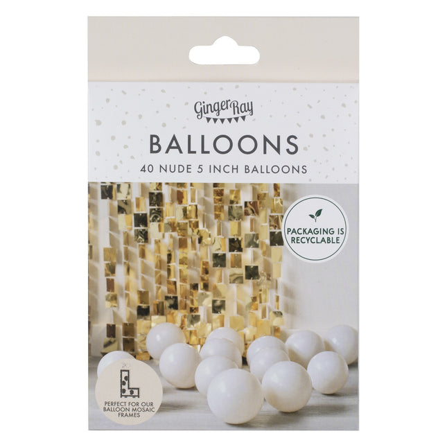 Ballons de baudruche beige 13cm 40pcs