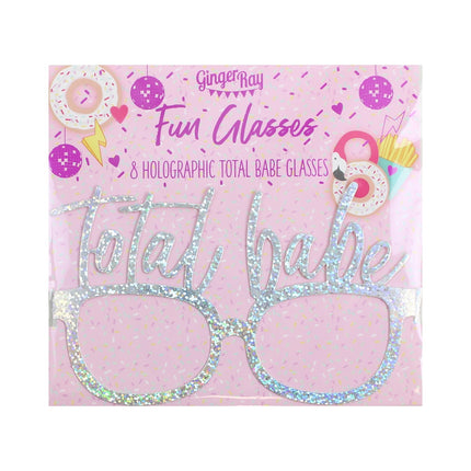 Lunettes argentées Total Babe Glitter 13cm 8pcs