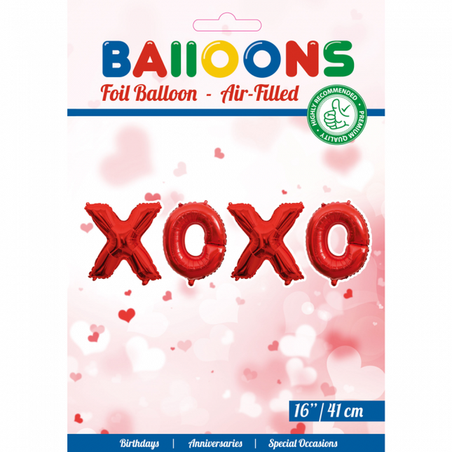 Ballons Set de lettres xoxo Rouge 41cm