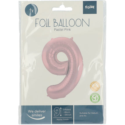 Ballon de baudruche Figure 9 Rose Pastel XL 86cm vide