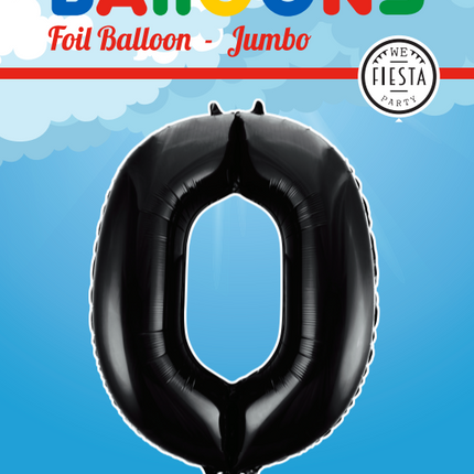 Ballon de baudruche Figure 0 Noir XL 86cm vide