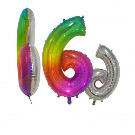 Ballon de baudruche Figure 6 Arc-en-ciel Transparent 66cm