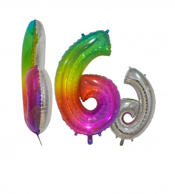 Ballon de baudruche Figure 6 Arc-en-ciel Transparent 66cm