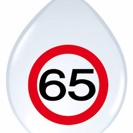 Ballons 65 ans Panneau de signalisation 30cm 8pcs