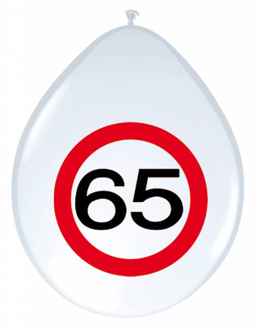 Ballons 65 ans Panneau de signalisation 30cm 8pcs