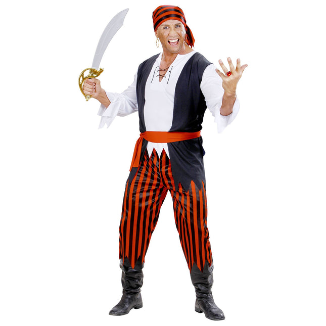 Costume de pirate Noir Rouge Homme Rayé