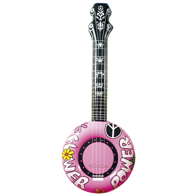 Hippie 60S Faux Banjo Rose Gonflable 1m