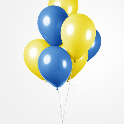 Ballons bleus jaunes 30cm 10pcs