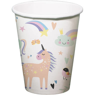 Gobelets en papier Licorne&Arc-en-ciel 250ml 6pcs