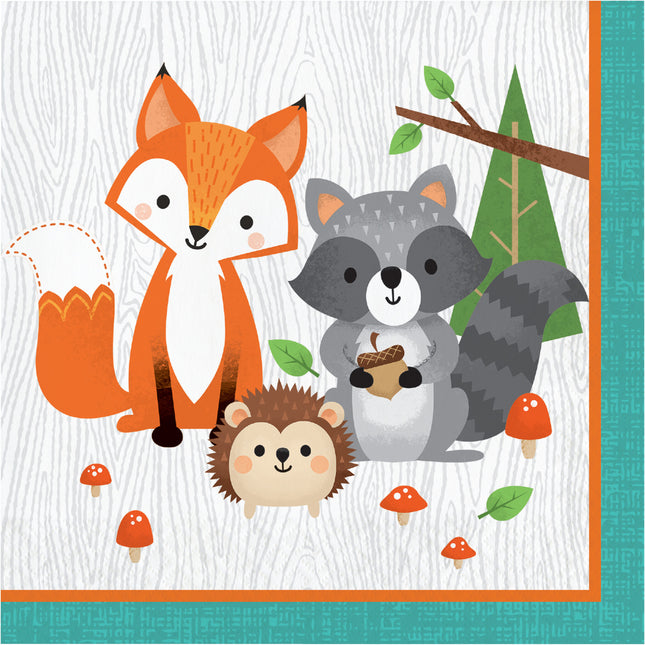 Animaux de la forêt Serviettes 33cm 16pcs