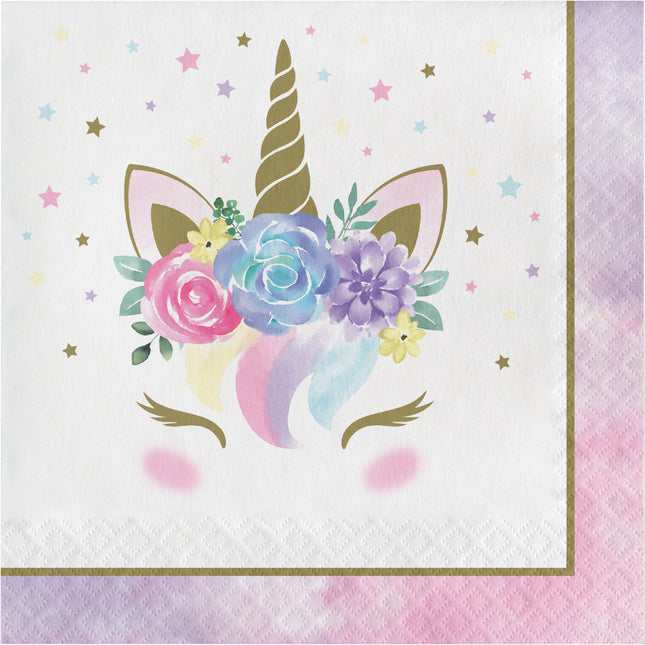 Serviettes de table Licorne 33cm 16pcs