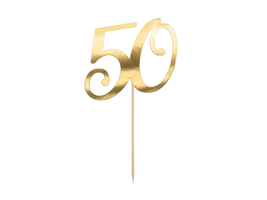 Décor de gâteau 50 ans d'or 20.5cm