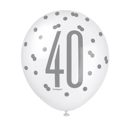 Ballons 40 Years Dots 30cm 6pcs