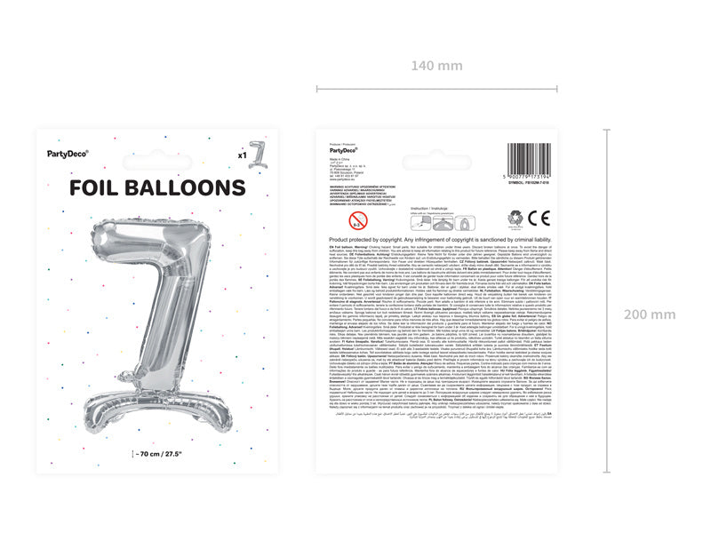 Ballon de baudruche Figure 7 Argent Standard Vide 70cm