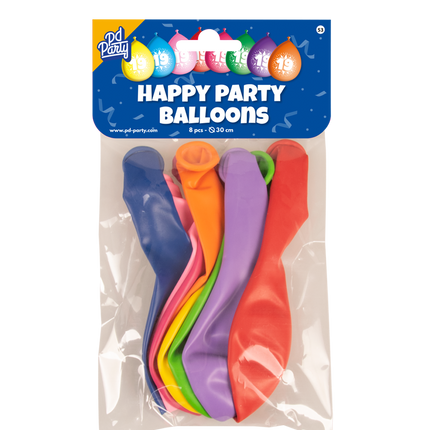 Ballons 19 ans Multicolore 30cm 8pcs