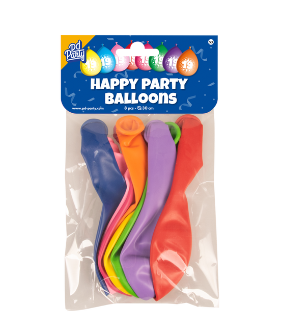 Ballons 19 ans Multicolore 30cm 8pcs