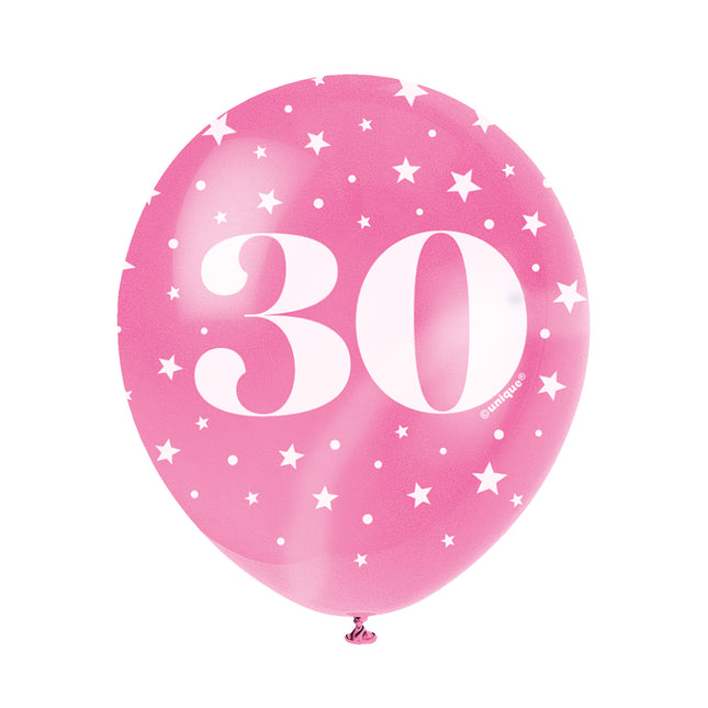 Ballons 30 ans Confetti 30cm 5pcs