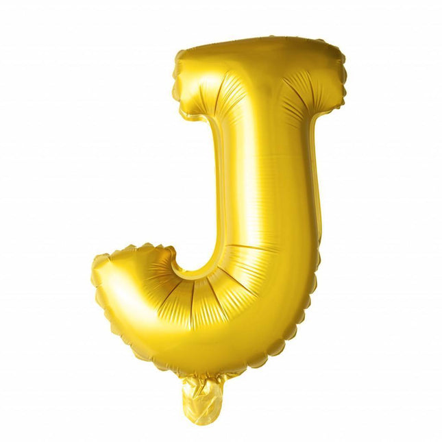 Ballon de baudruche Lettre J doré 41cm avec paille