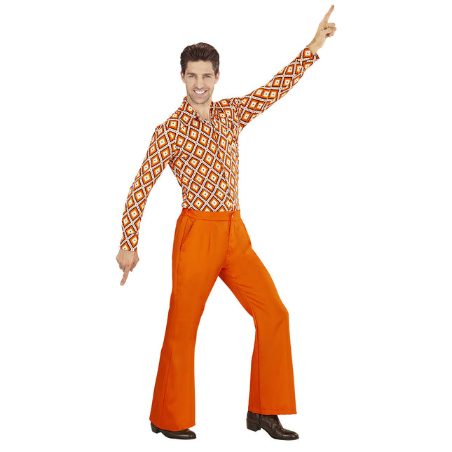 Pantalon Disco 70S Orange Hommes