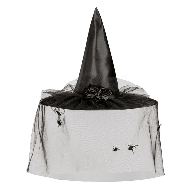 Chapeau de sorcière d'Halloween Voile court