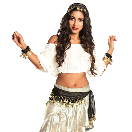 Ensemble d'accessoires Black Belly Dancer 4 pièces