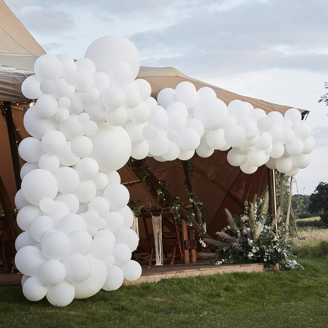 Arche de ballons blancs XL DIY Set