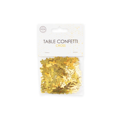 Croix de confetti de table en or 14gr