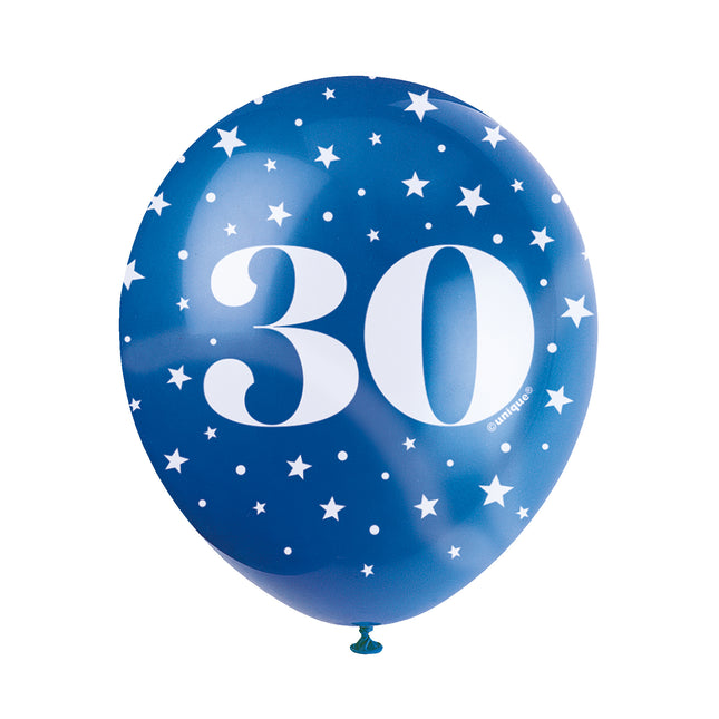 Ballons 30 ans Confetti 30cm 5pcs