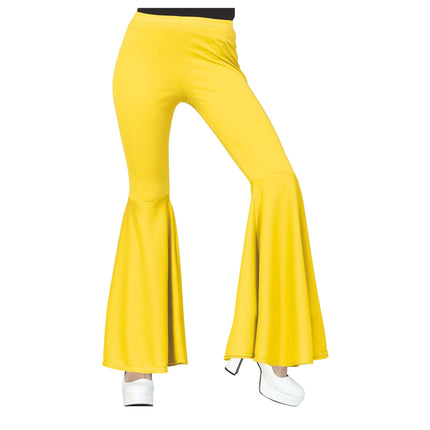 Pantalon Disco 70S Jaune Dames