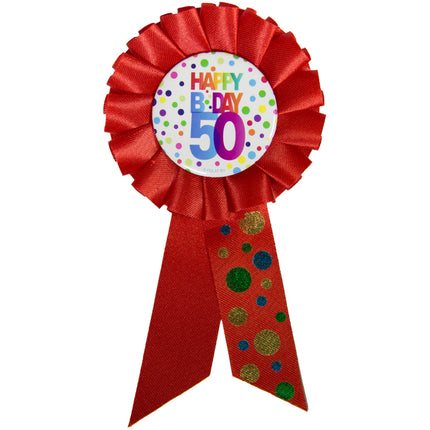 Rosette 50 Years Happy Birthday Dots