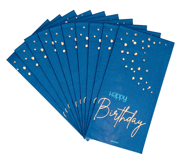 Serviettes de table Happy Birthday Bleu 33cm 10pcs