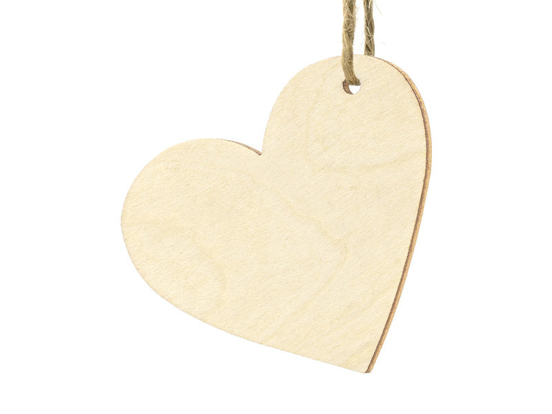 Pendentifs en forme de coeur en bois 6cm 10pcs