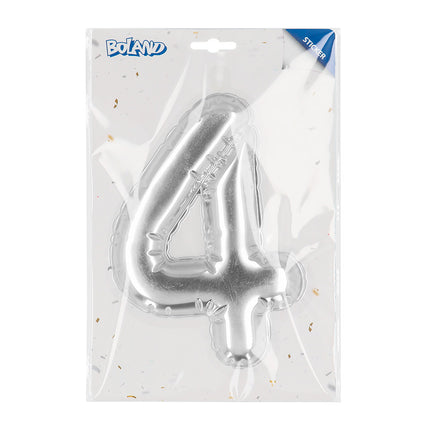 Silver 4 Year Stickers Foil Balloon 20cm