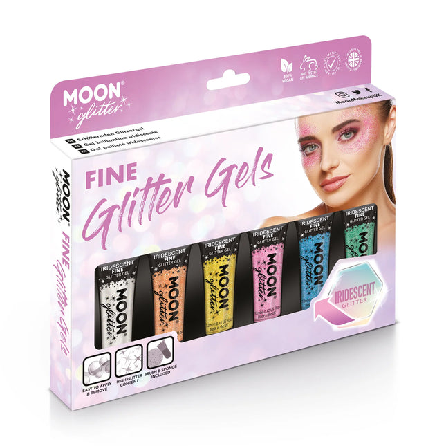 Gel de paillettes fines irisées Moon Glitter Orange 12ml